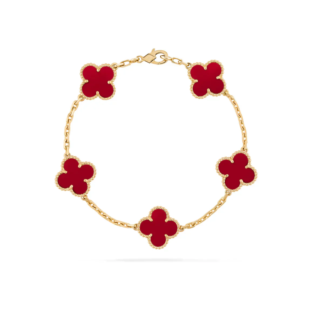 Klowe Clover Bracelet – Gold / Red