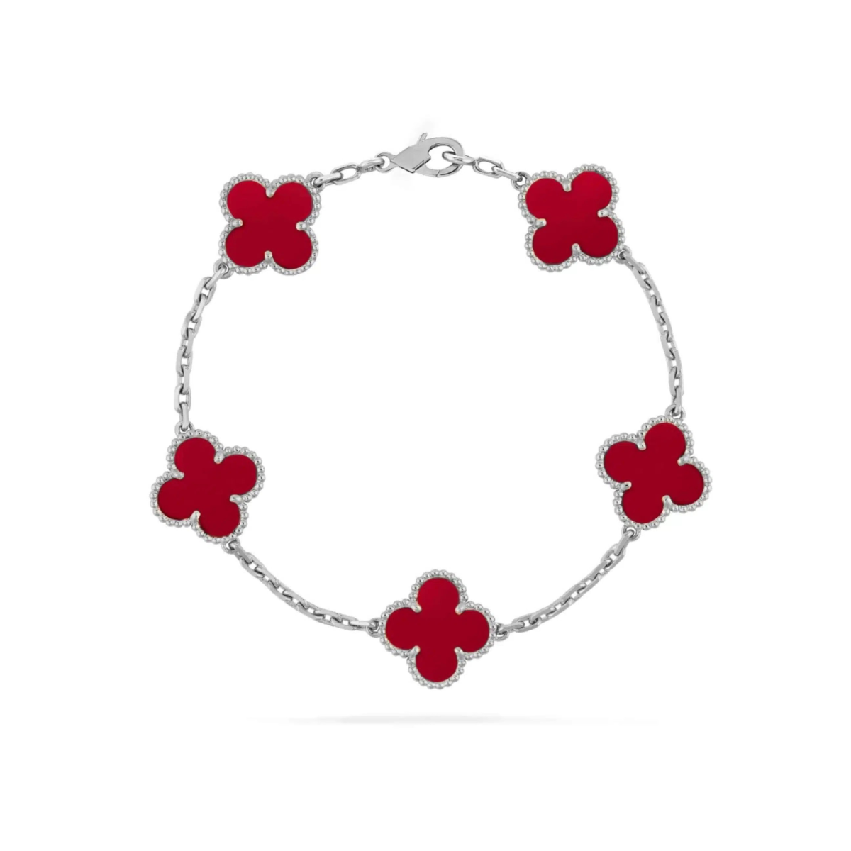 Klowe Clover Bracelet – Silver / Red